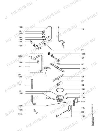 Взрыв-схема посудомоечной машины Electrolux ESI6260 W - Схема узла Hydraulic System 272